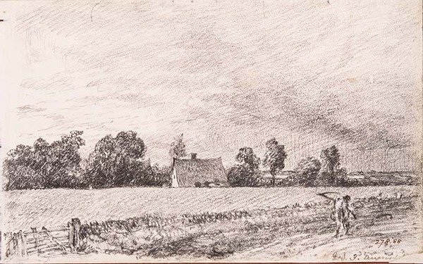 Cottages and Road, East Bergholt by John Constable