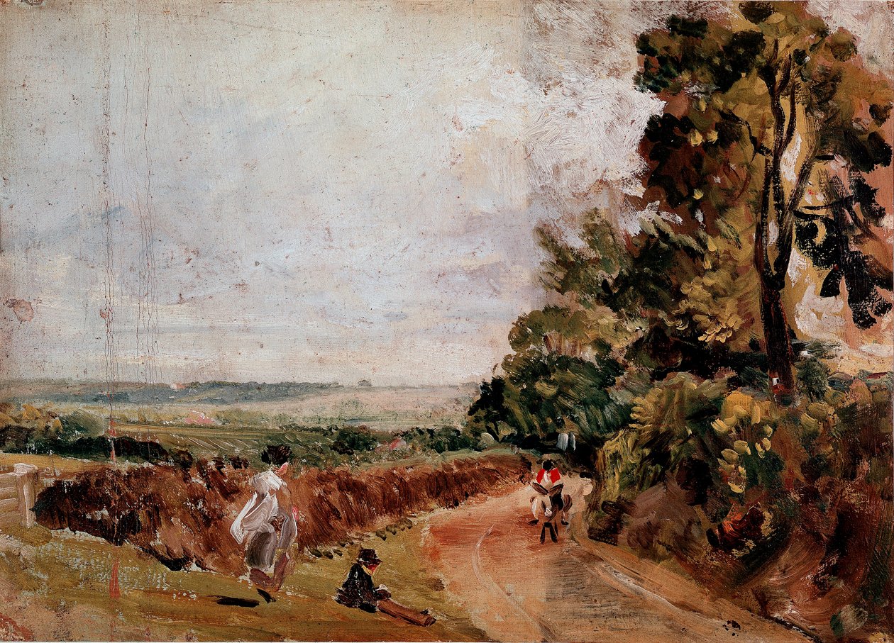 Country Road between East Bergholt and Flatford by John Constable
