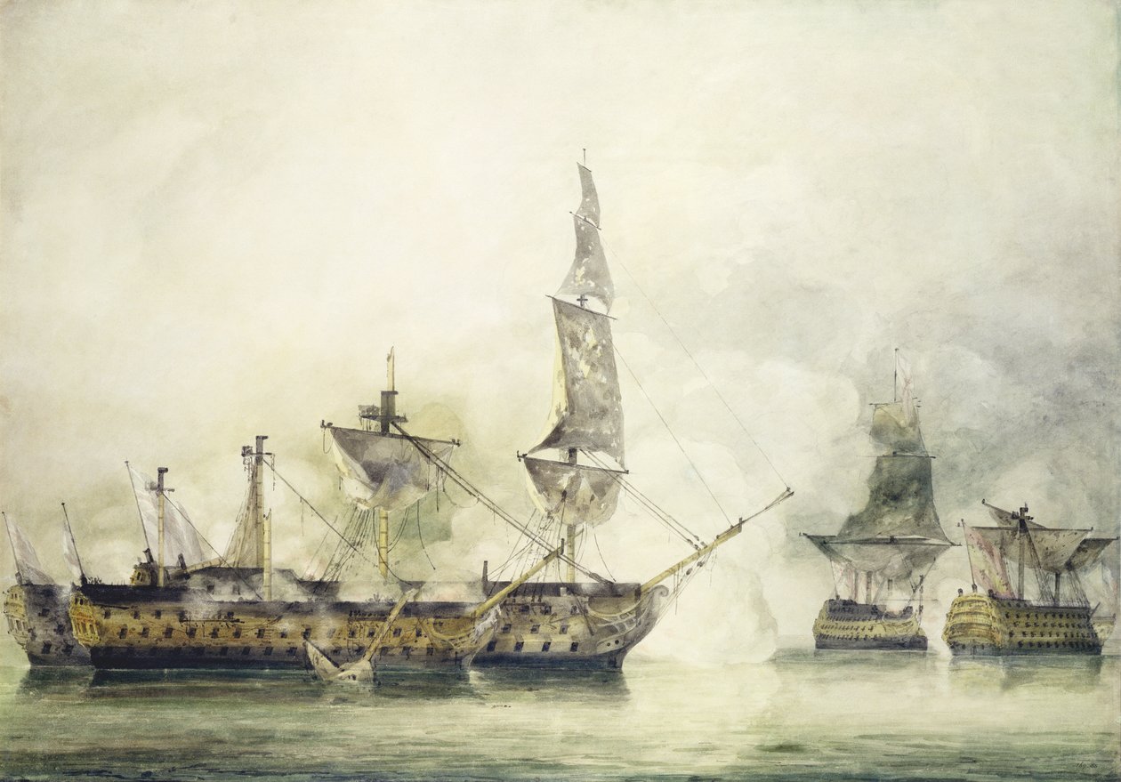H.M.S. Victory at the Battle of Trafalgar, 1805 by John Constable