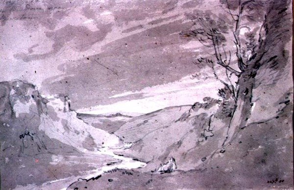 On the Dove near Buxton, 1801 by John Constable
