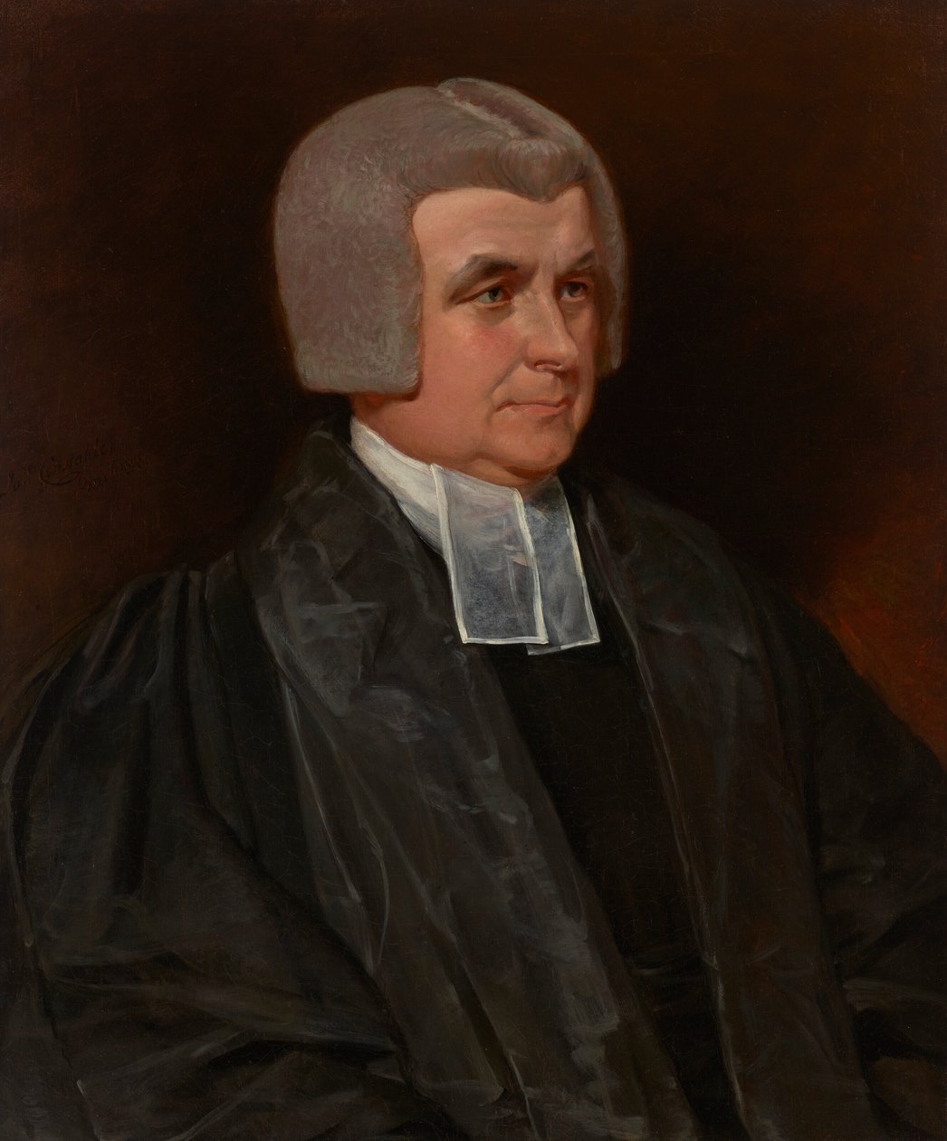 Portrait of the Reverend Dr. John Wingfield (1760-1825), Canon of Worcester Cathedral, half-length, in a black gown and white bands by John Constable