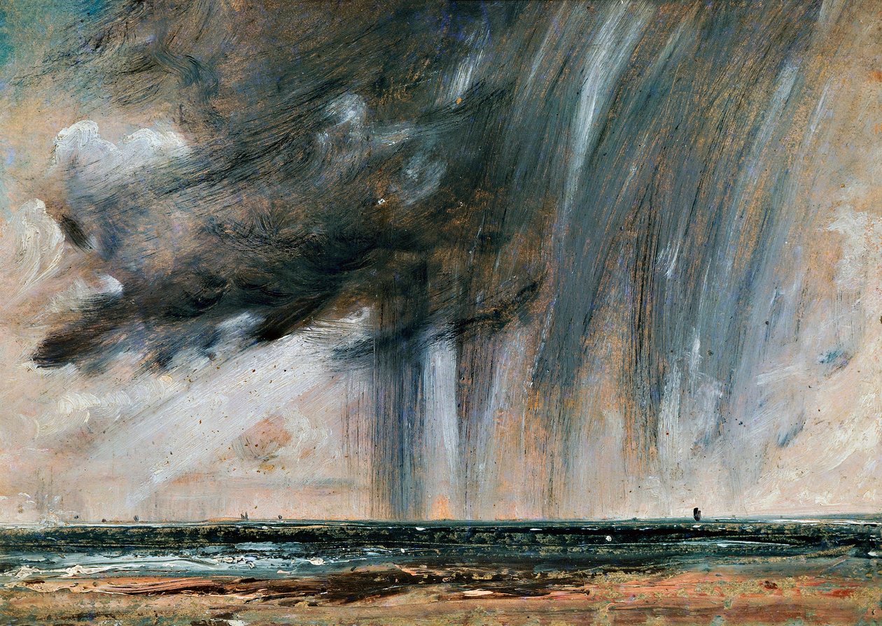 Rainstorm over the sea, seascape study with rainclouds by John Constable
