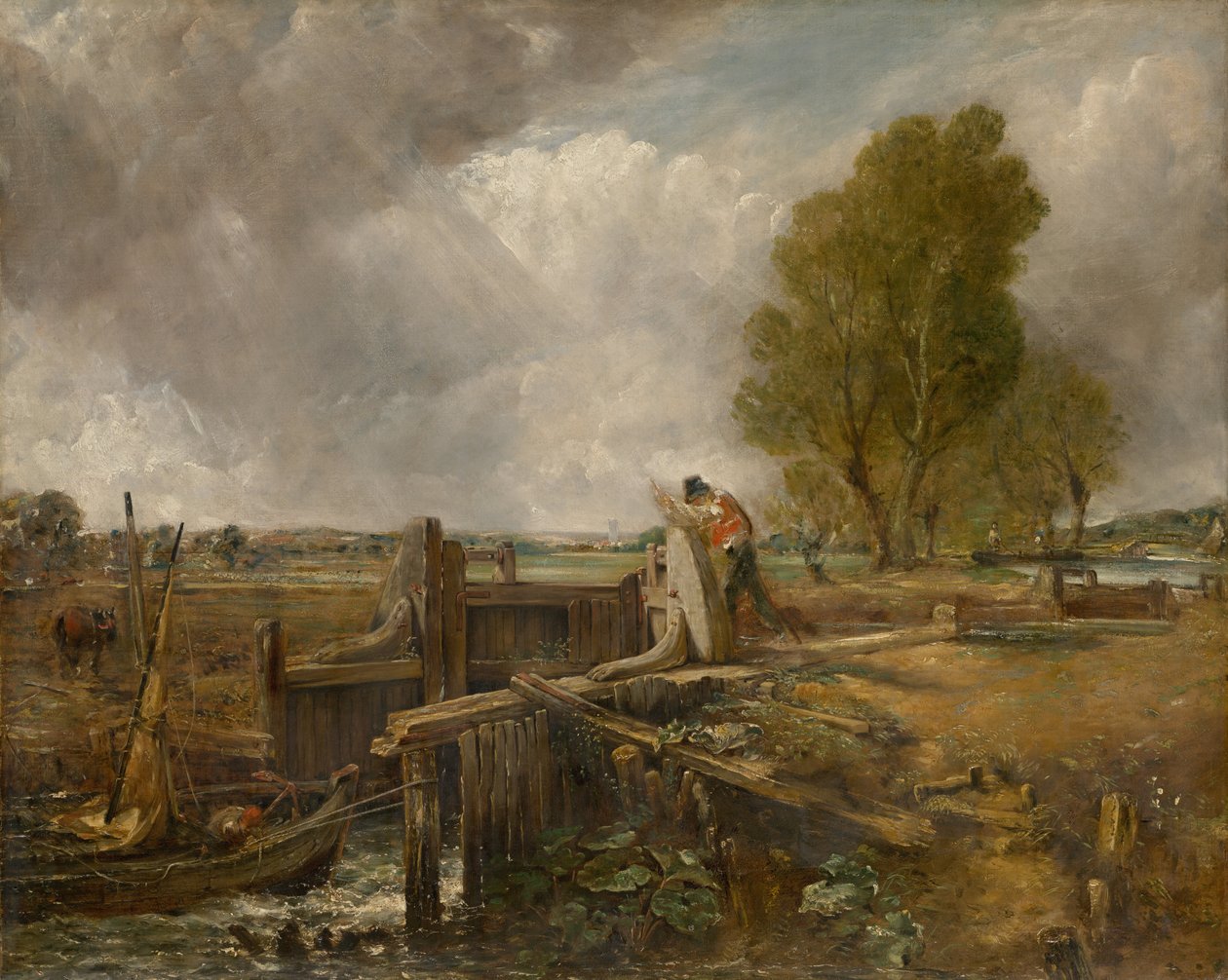 Study of "A boat passing a lock" by John Constable
