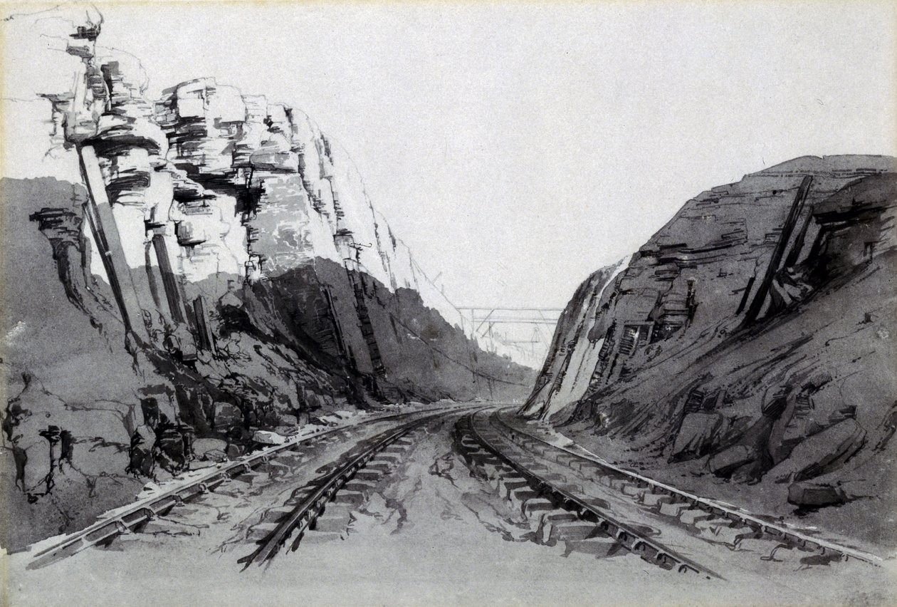 Blisworth Cutting, Northamptonshire, September 1838 by John Cooke Bourne