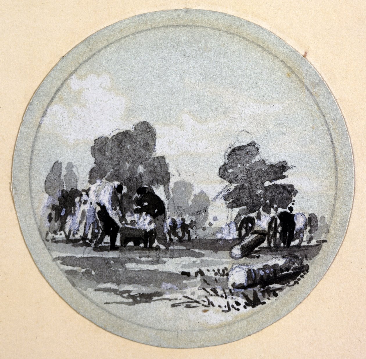 Cleaning, London & Birmingham Railway, c.1838 by John Cooke Bourne