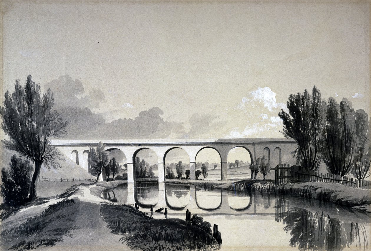 Colne Viaduct, Watford, Hertfordshire, 5th June 1837 by John Cooke Bourne