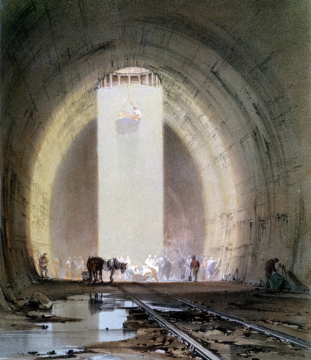 Construction of the Kilsby Tunnel on the London & Birmingham Railway by John Cooke Bourne