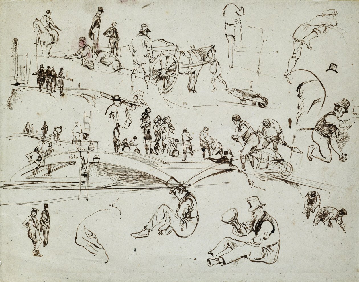 Construction of the London and Birmingham Railway (c.1835) by John Cooke Bourne