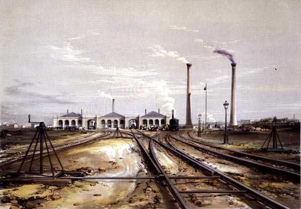 Eccentric for Shifting Rail, Locomotive Engine-House and Stationary Engine-House Chimneys by John Cooke Bourne