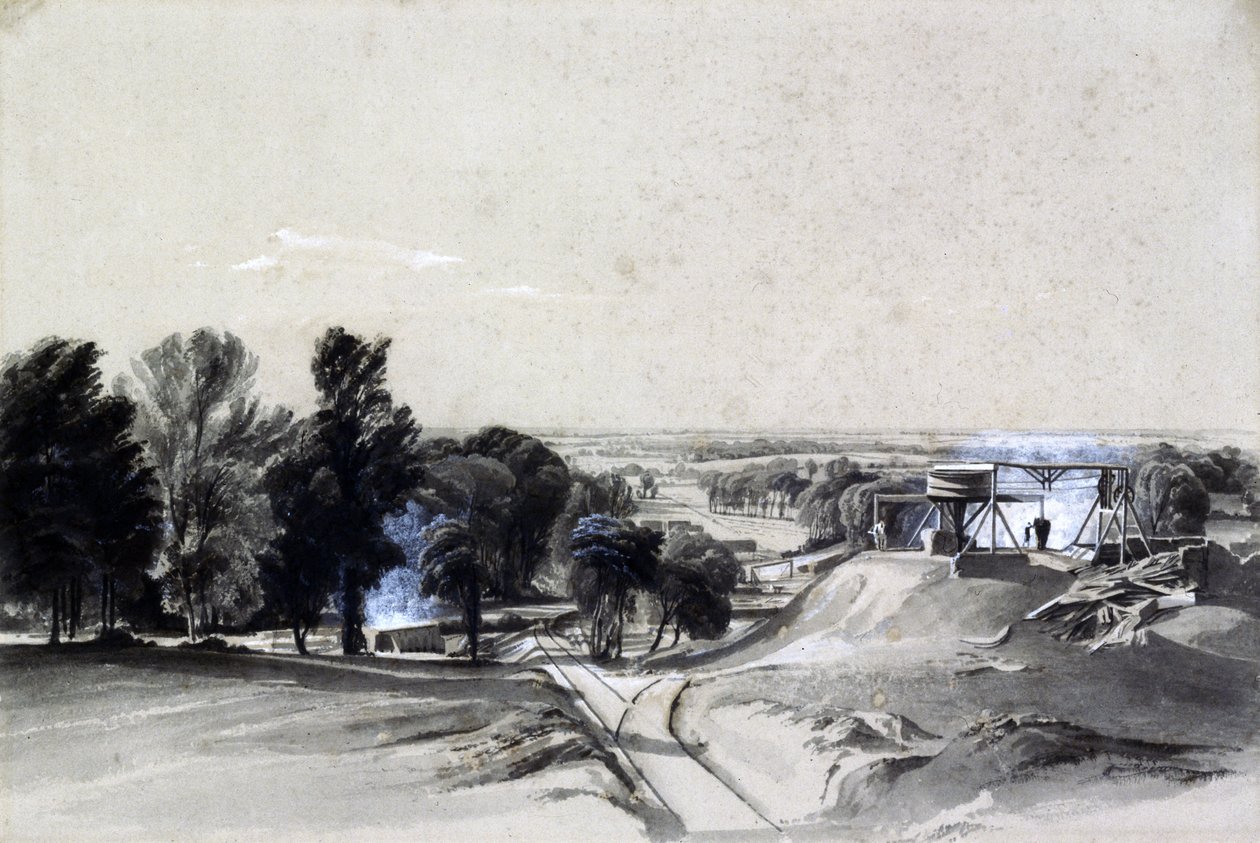 From above, Kilsby Tunnel, Northamptonshire, 20th July 1837 by John Cooke Bourne