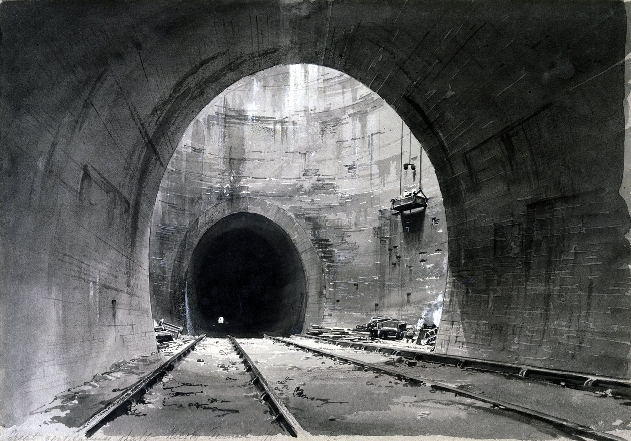 Great ventilating shaft, Kilsby Tunnel, Northamptonshire, 1837-38 by John Cooke Bourne