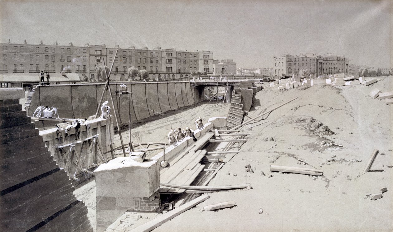 Hampstead Road Bridge, from the Camden side, 11th August 1836 by John Cooke Bourne