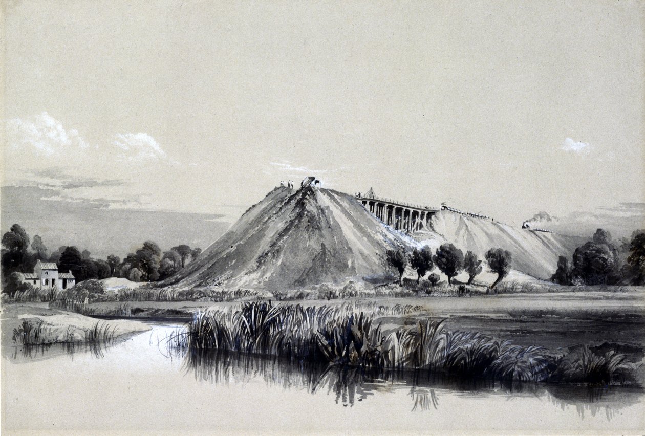 Making the Embankment at Wolverton, 29th June 1837 by John Cooke Bourne