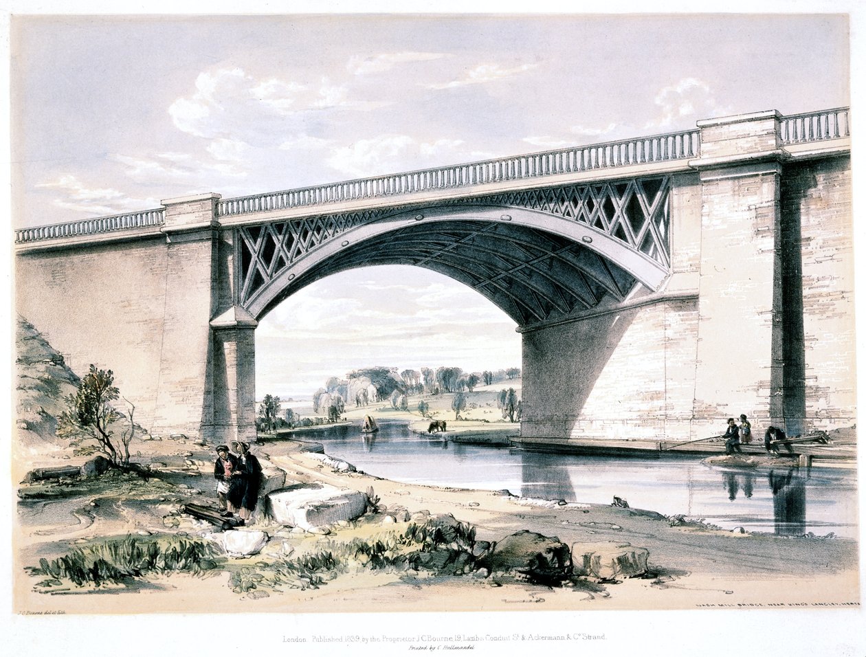 Nash Mill Bridge, near Kings Langley, Hertfordshire, 1839 by John Cooke Bourne