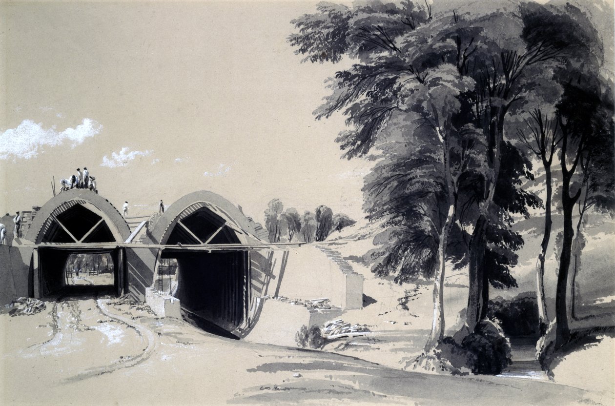 Occupation Bridge, Bugbrooke, Northamptonshire, 9th July 1837 by John Cooke Bourne