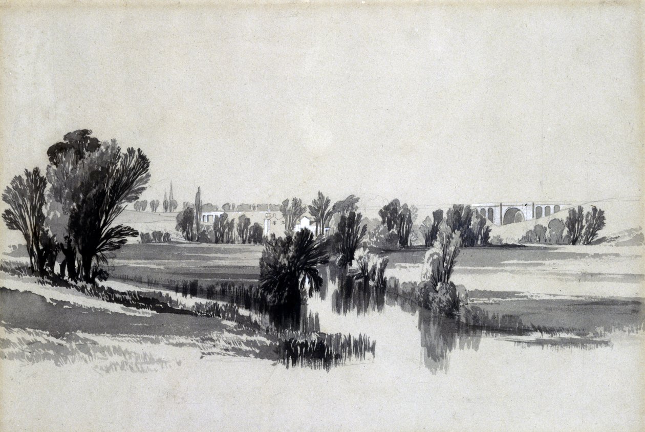River Sowe, near Coventry, May 1839 by John Cooke Bourne