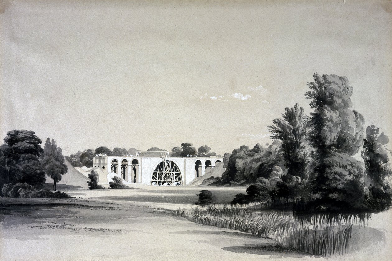 Sowe Viaduct, near Binley, 2nd July 1837 by John Cooke Bourne