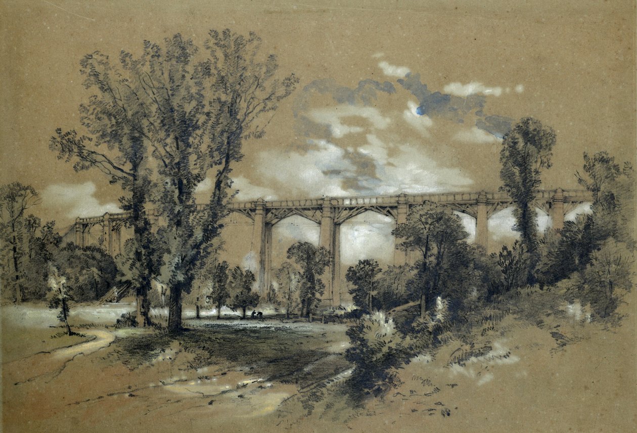 The Blatchford Viaduct, c.1835-38 by John Cooke Bourne