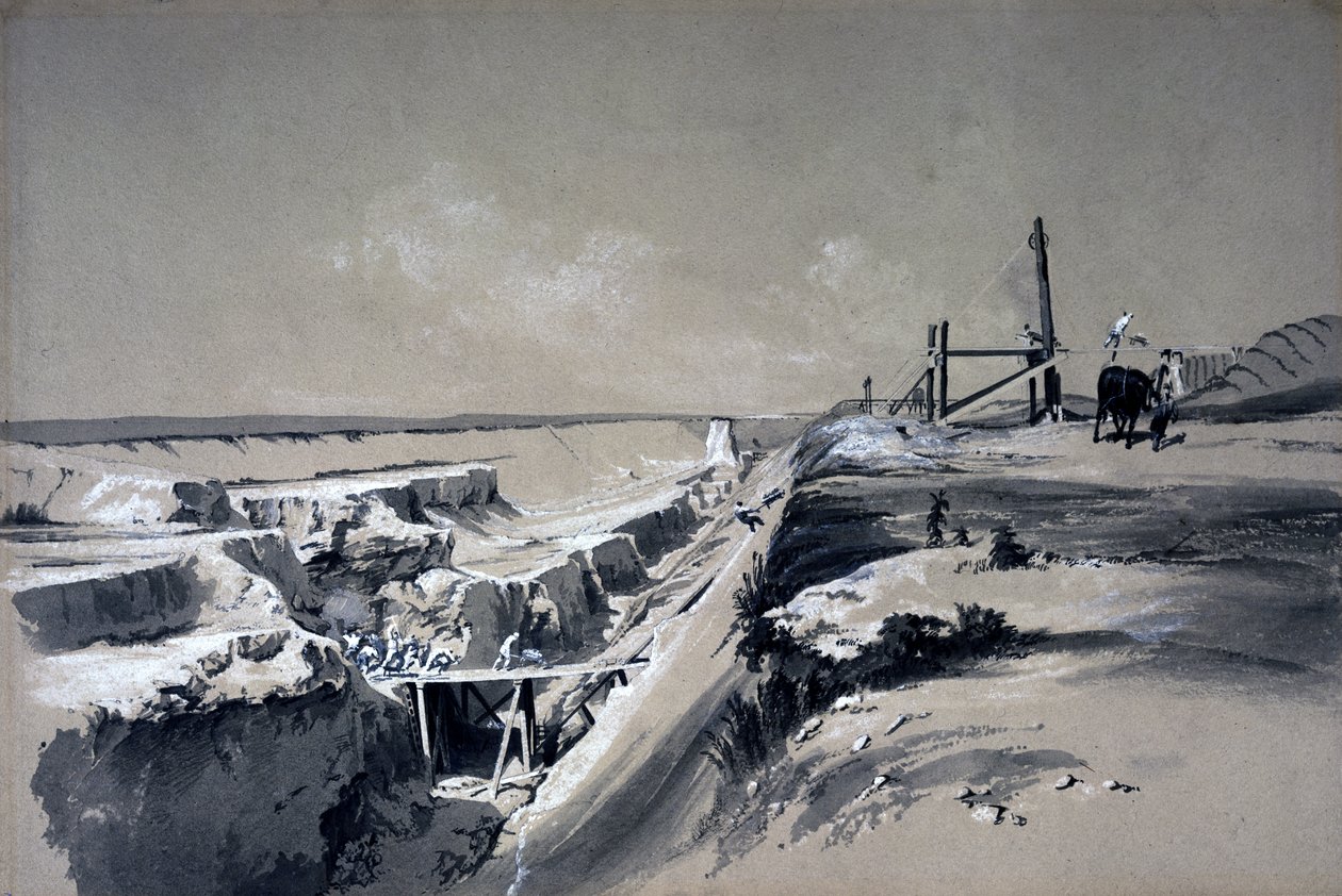 Tring Cutting, Hertfordshire, 1830s by John Cooke Bourne