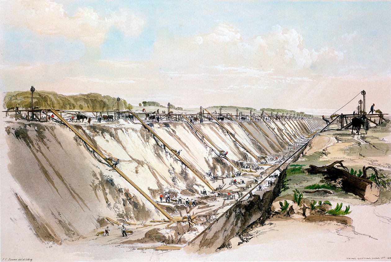 Tring Cutting, London & Birmingham Railway by John Cooke Bourne