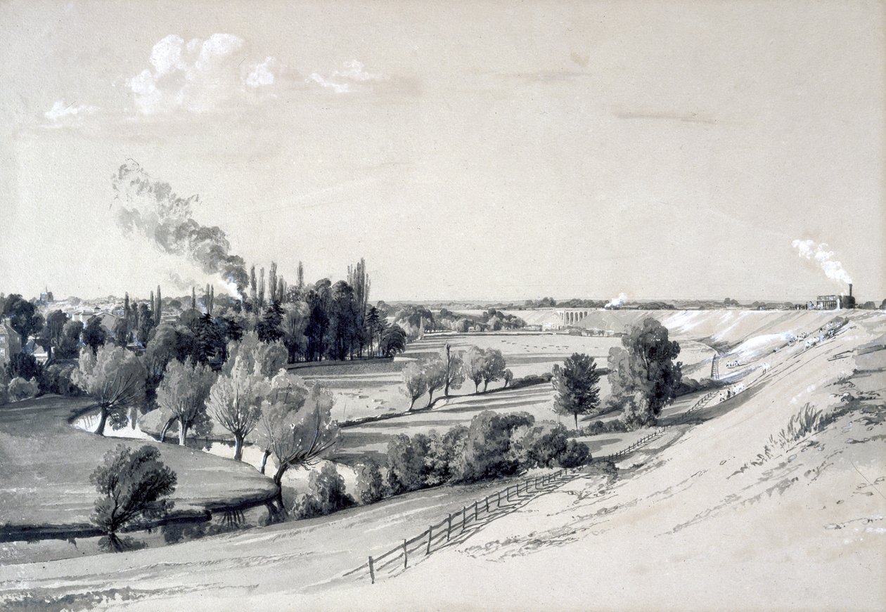 Watford Embankment, Hertfordshire, 29th October 1837 by John Cooke Bourne