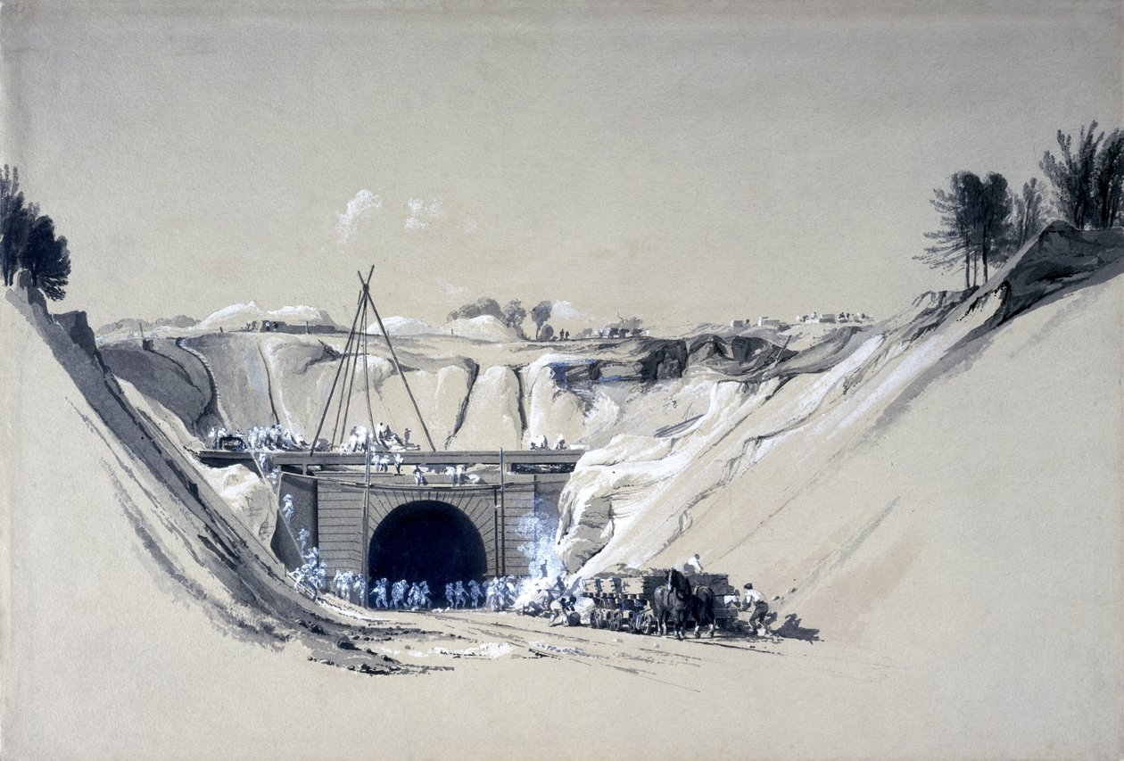 Watford Tunnel, Hertfordshire, 6th June 1837 by John Cooke Bourne