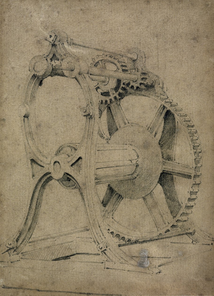 Winch or crab mechanism for winding chains, 1830s by John Cooke Bourne