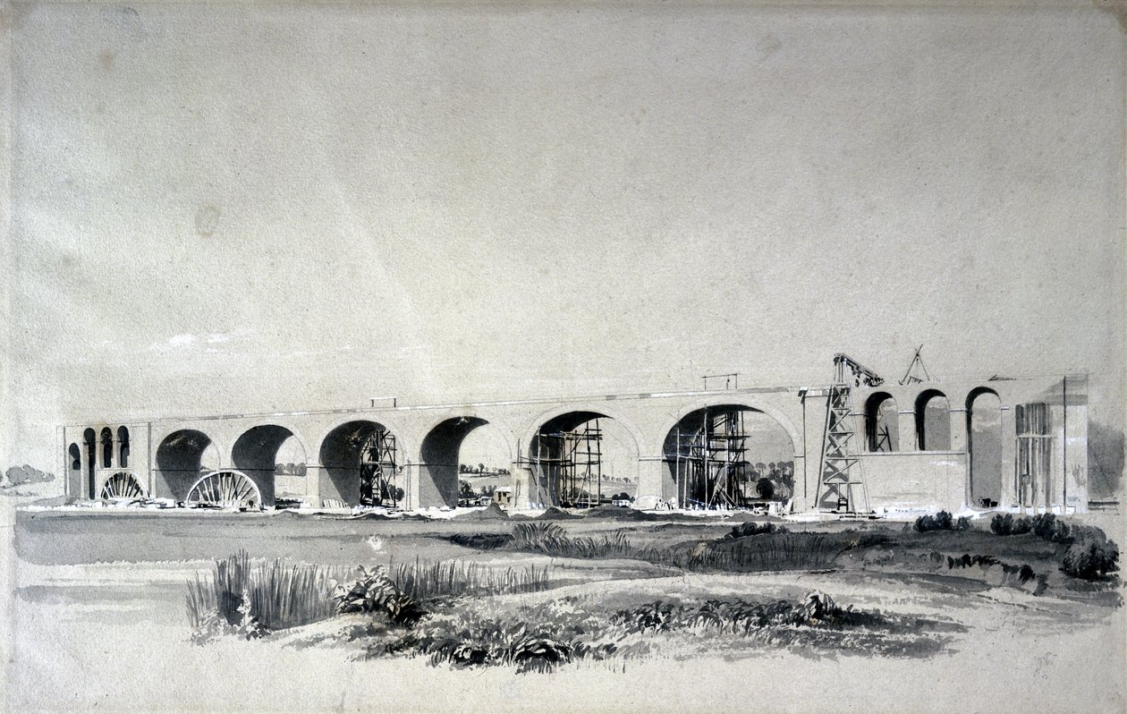 Wolverton Viaduct, 30th June 1837 by John Cooke Bourne