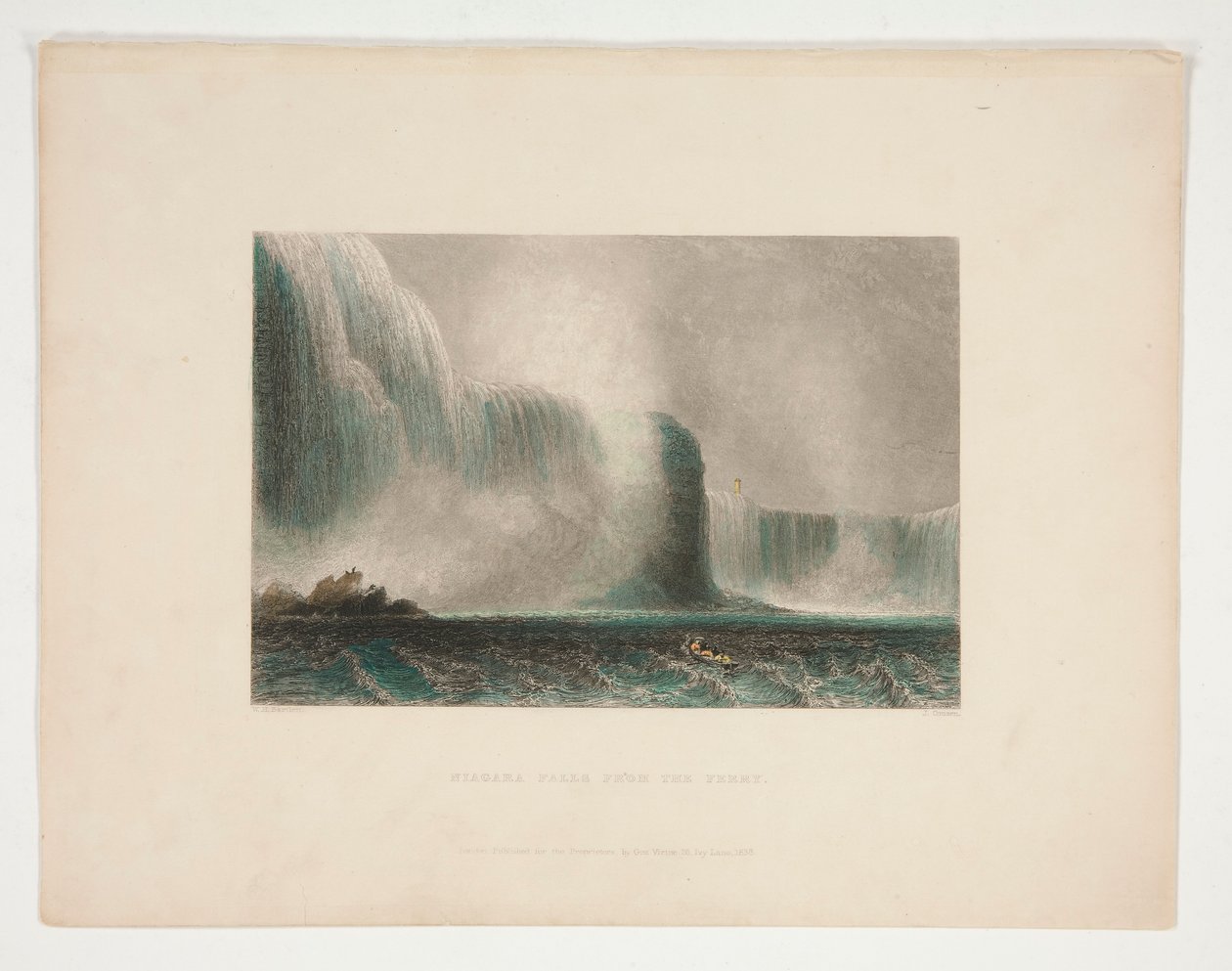 Niagara Falls from the Ferry, illustration for Nathaniel Parker Willis by John Cousen