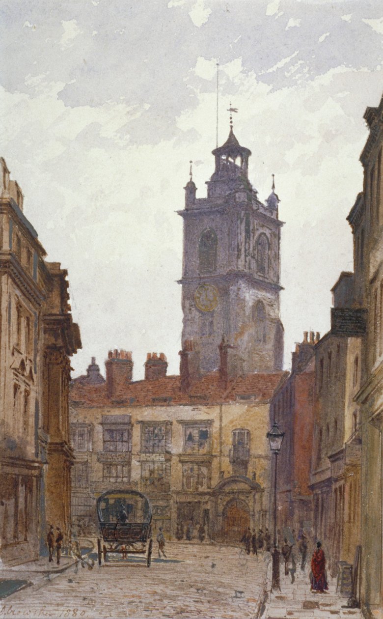 Church of St Giles without Cripplegate, City of London, 1880 by John Crowther