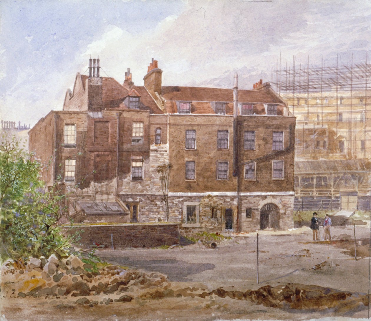 East front of the Almonry office, Middle Scotland Yard, Westminster, London by John Crowther