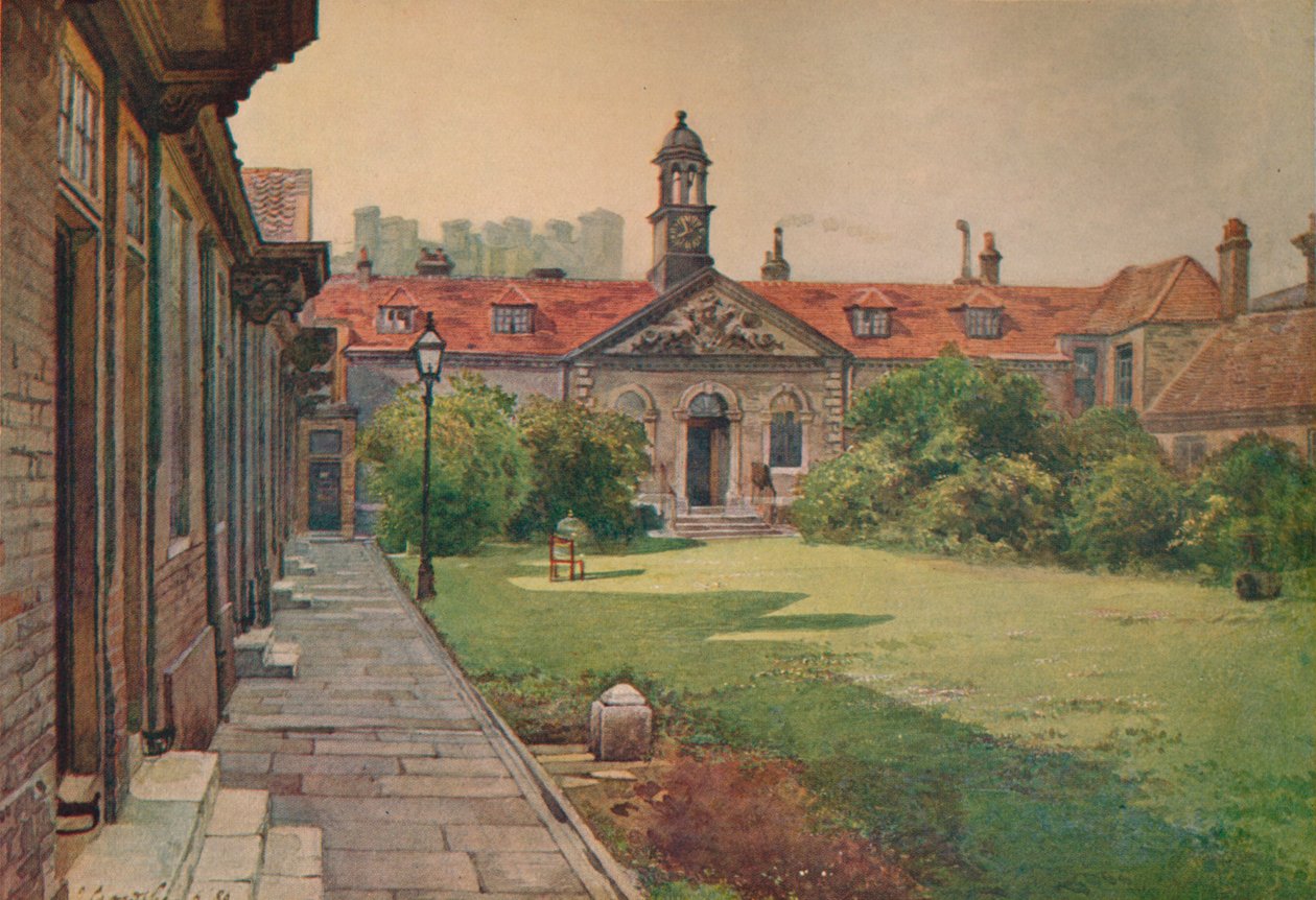 Lady DAcres Almshouses, garden front, c1880 1926 by John Crowther