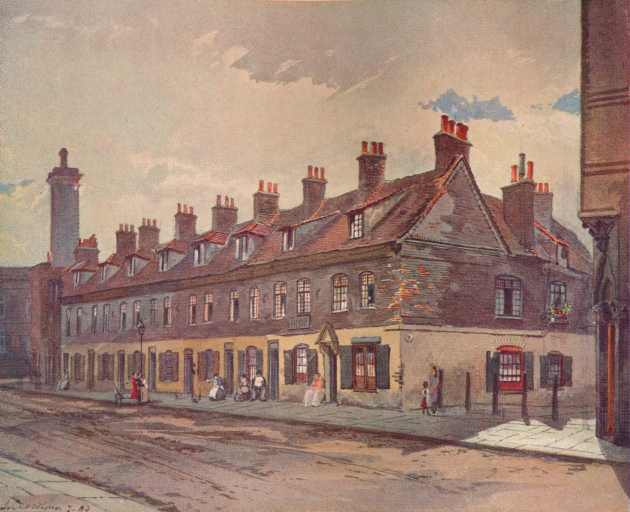 Old Houses in Pye Street, Westminster, London by John Crowther