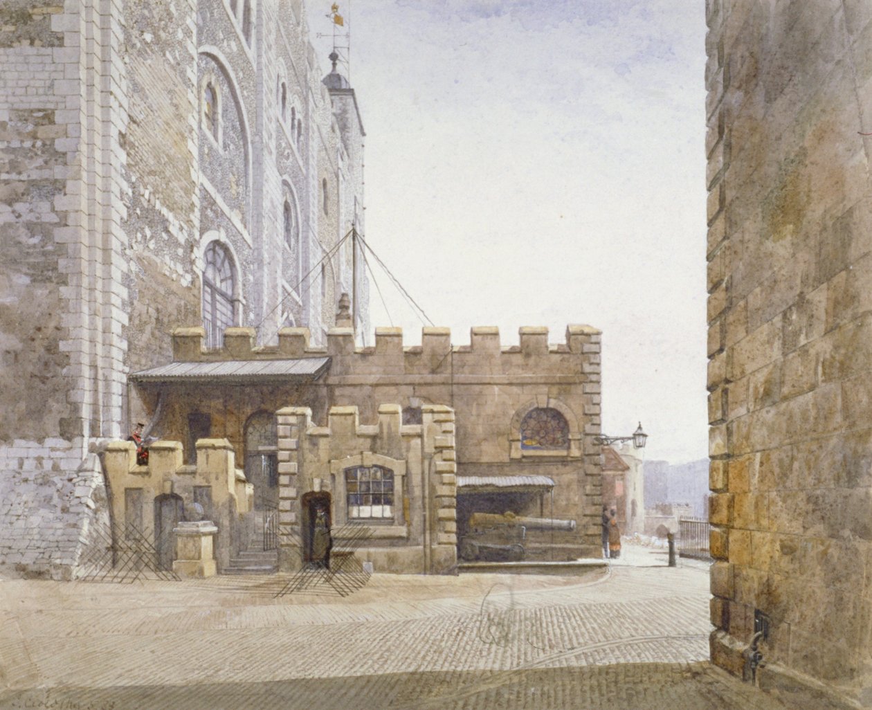 Ordnance Office at the Bottom of the White Tower, Tower of London, Stepney, London by John Crowther