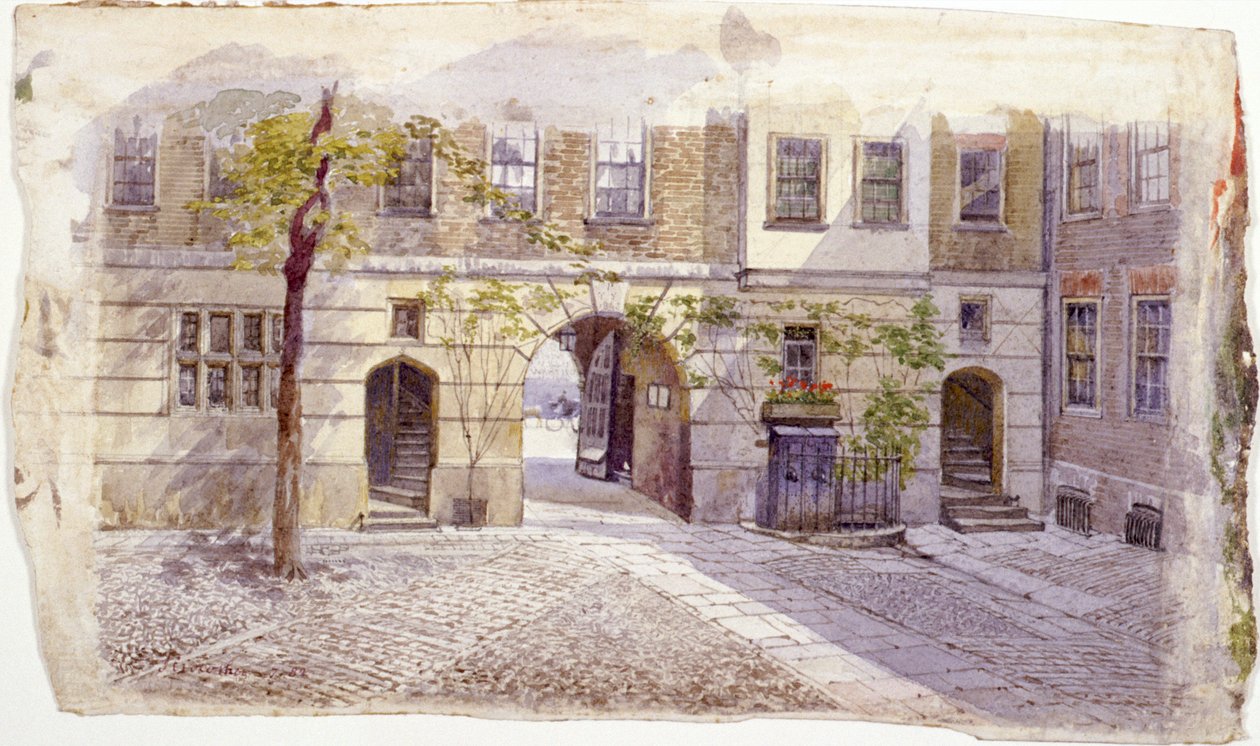 View from the entrance of Staple Inn, London, 1882 by John Crowther