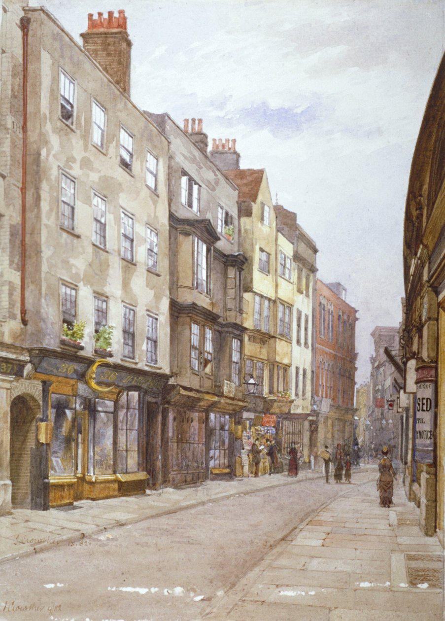 View of Hollywell Street Looking West, Westminster, London, 1882 by John Crowther
