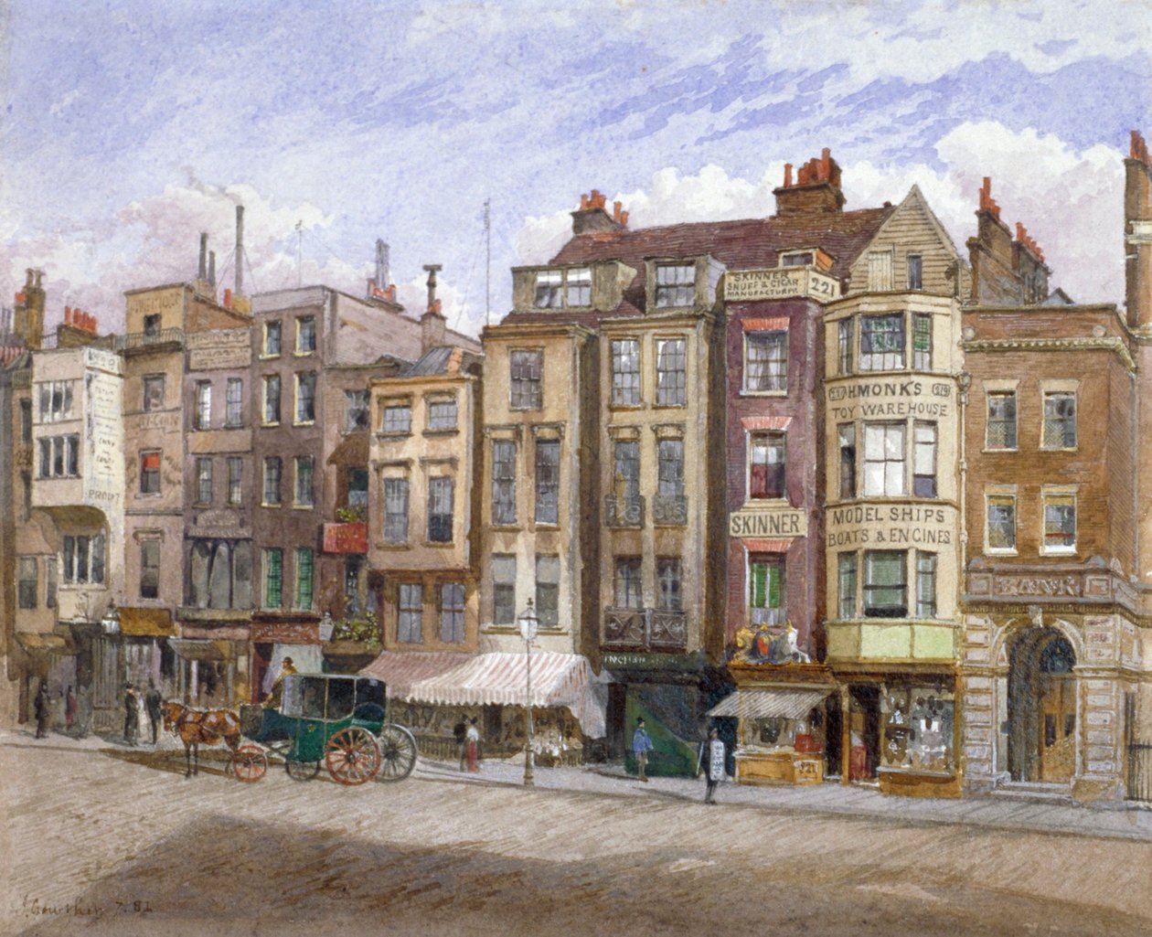 View of commercial premises in the Strand, Westminster, London by John Crowther