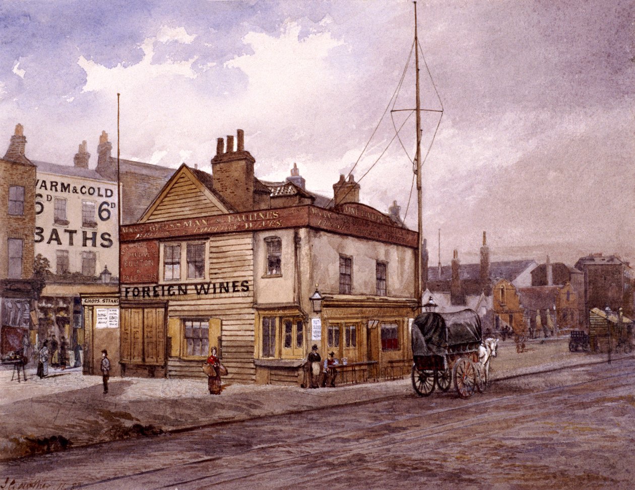 Vine Tavern, Mile End Road, Stepney, London, c1883 by John Crowther