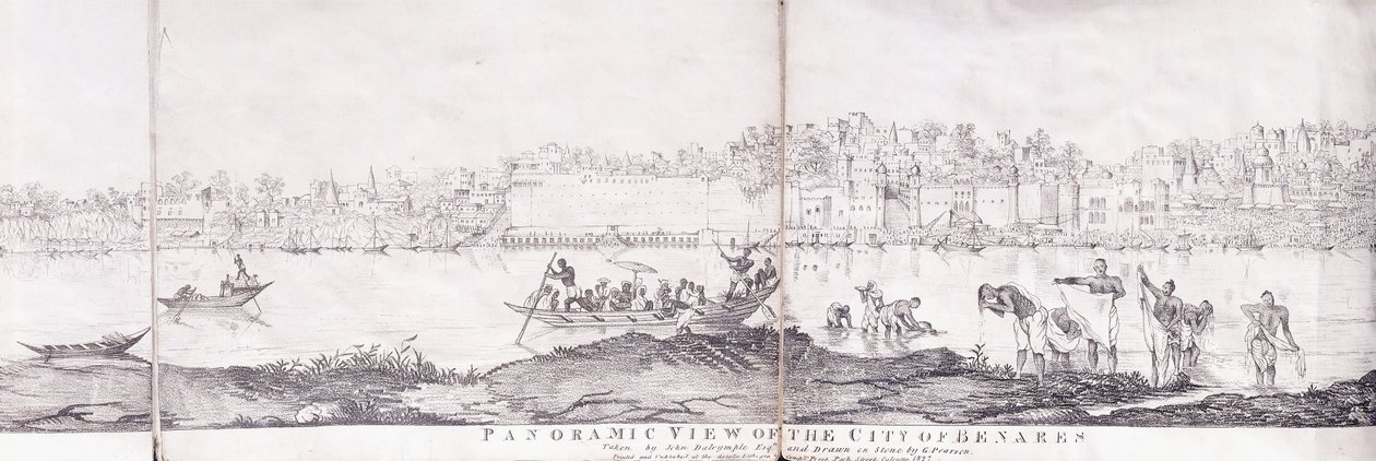 Panoramic View of the City of Benares, 1827 by John Dalrymple