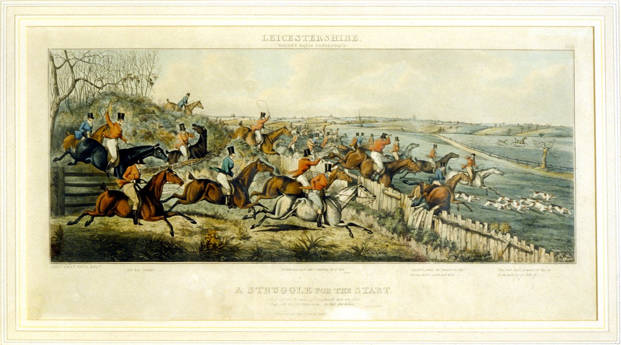 A Struggle for a Start, The Leicestershires, engraved by Henry Alken by John Dean (after) Paul