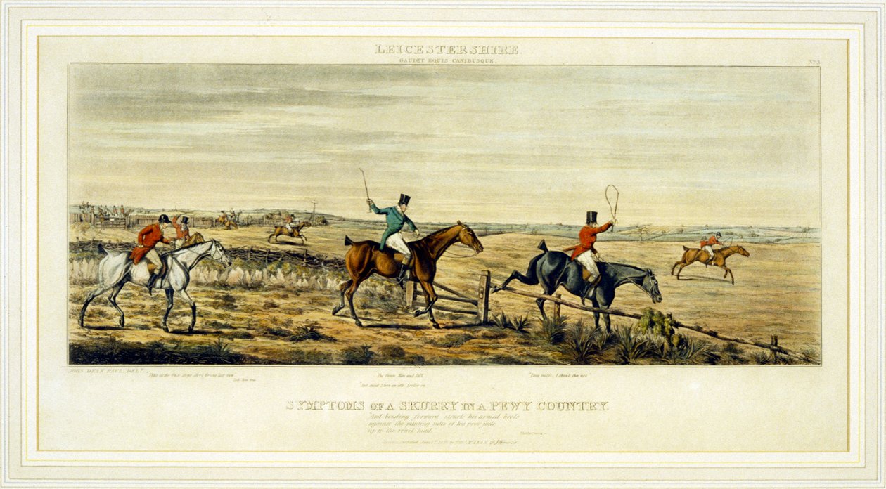 Symptoms of a Scurry, The Leicestershires, engraved by Henry Alken by John Dean (after) Paul