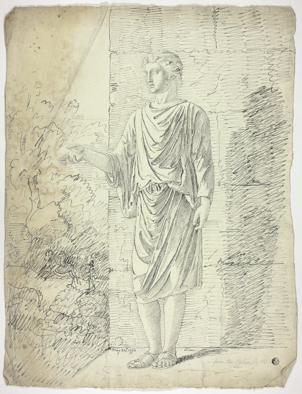 After an Antique Sculpture of a Standing Youth by John Downman