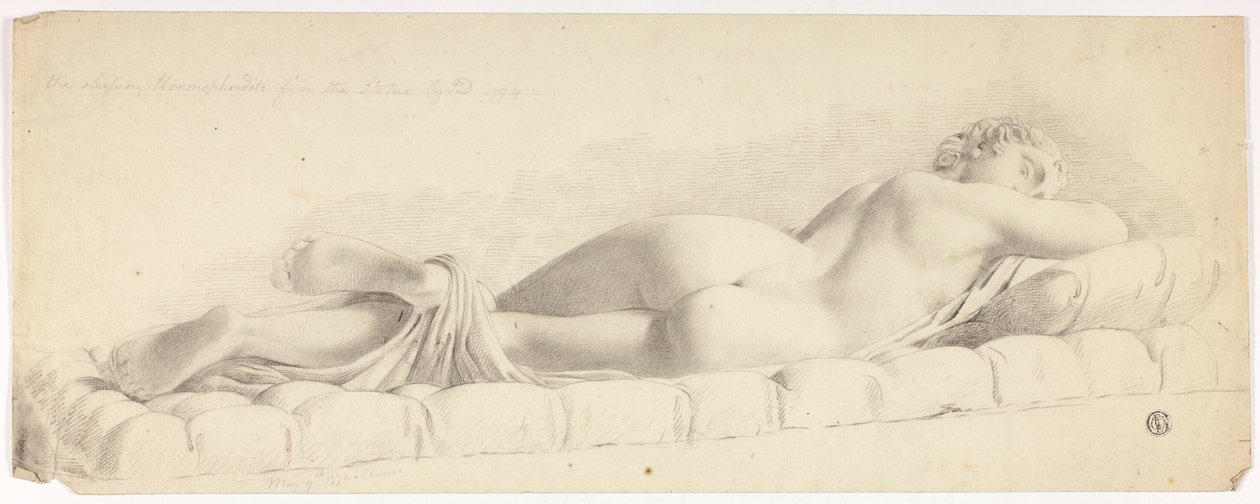 Ancient Statue of Sleeping Hermaphrodite by John Downman