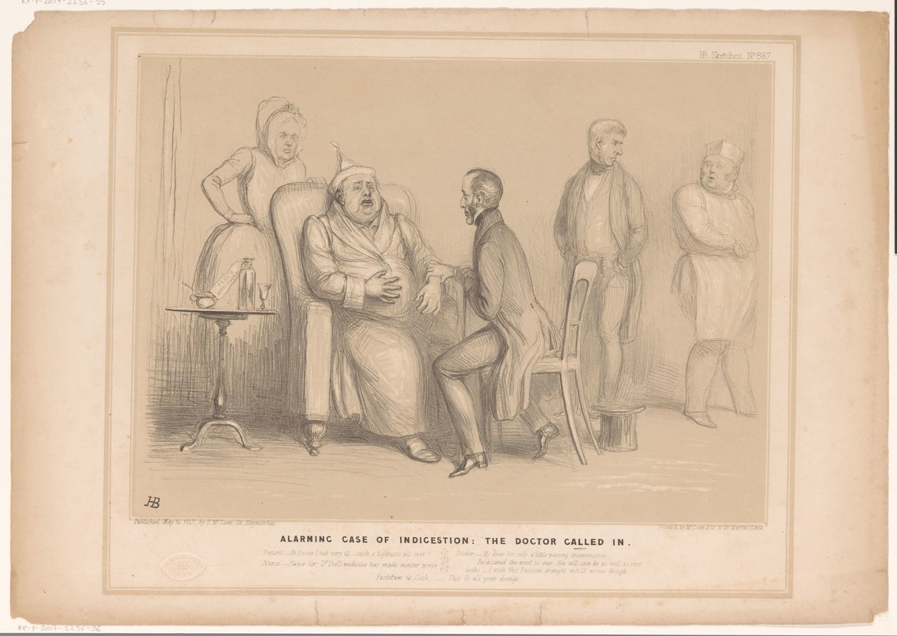 Caricature Where John Bull is Visited by the Doctor by John Doyle