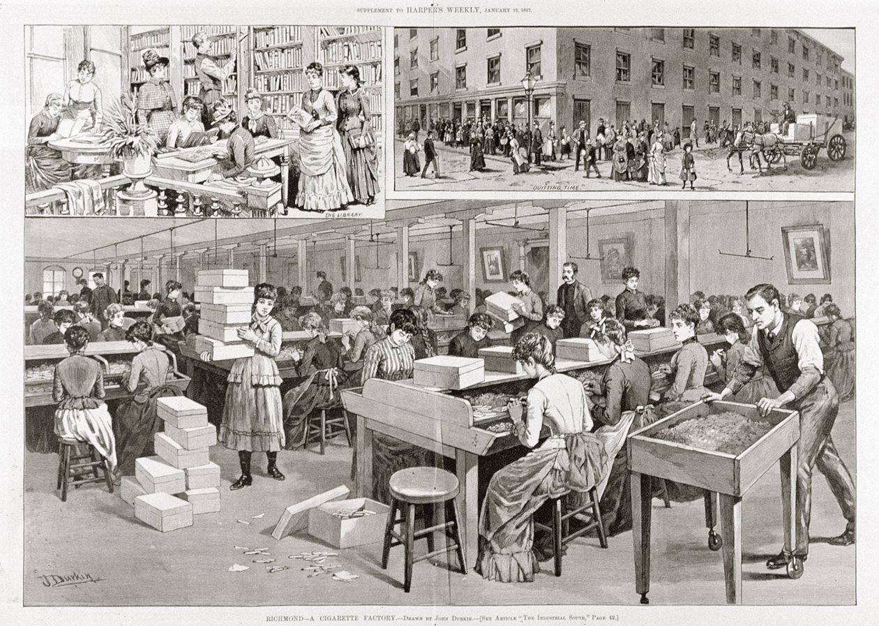 Scenes of cigarette production, 1887 by John Durkin