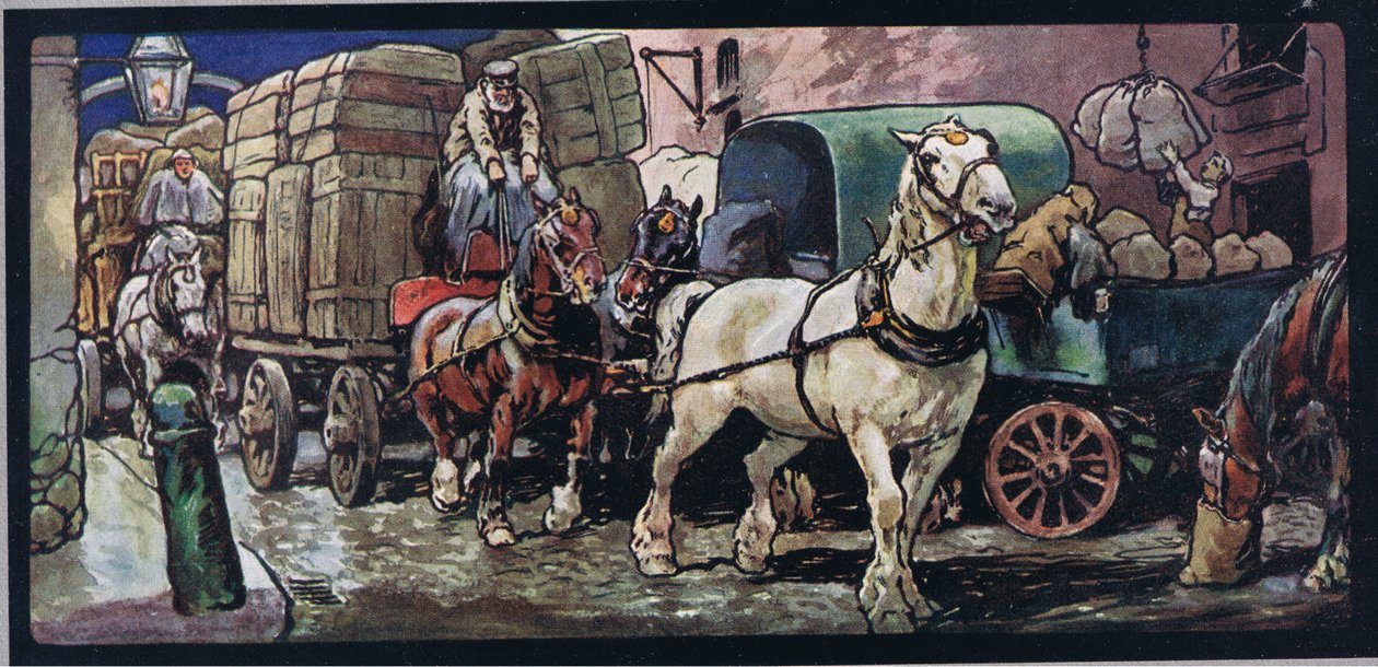 Cart horses, illustration from 