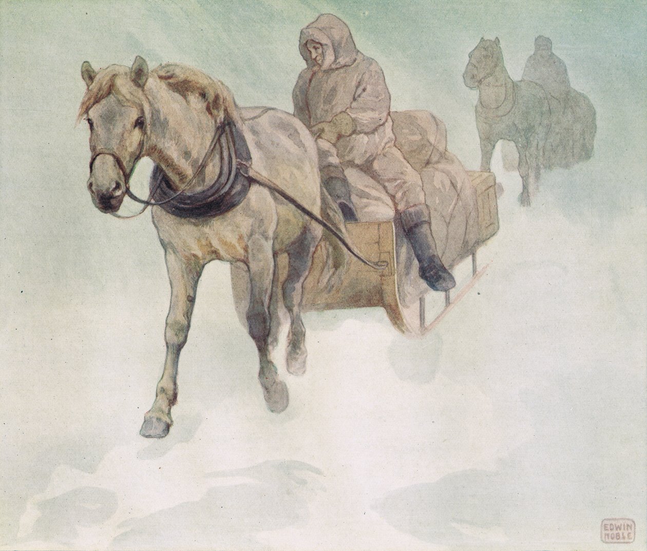 Horsedrawn sleigh, illustration from 