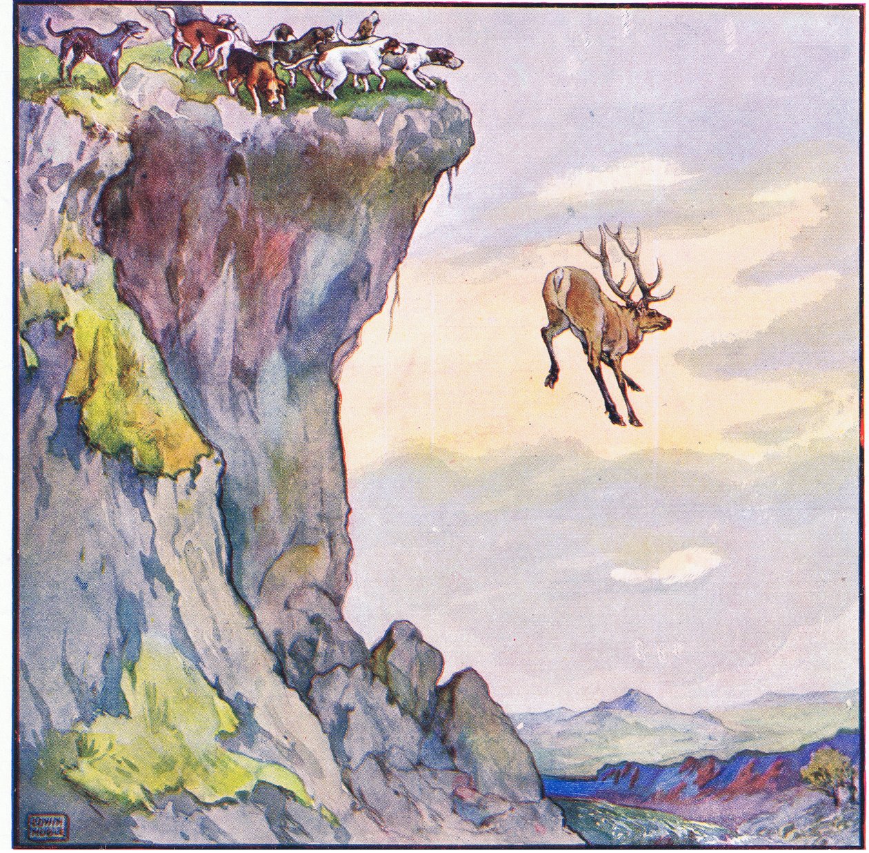 The Buck Plunged into the Abyss Below by John Edwin Noble