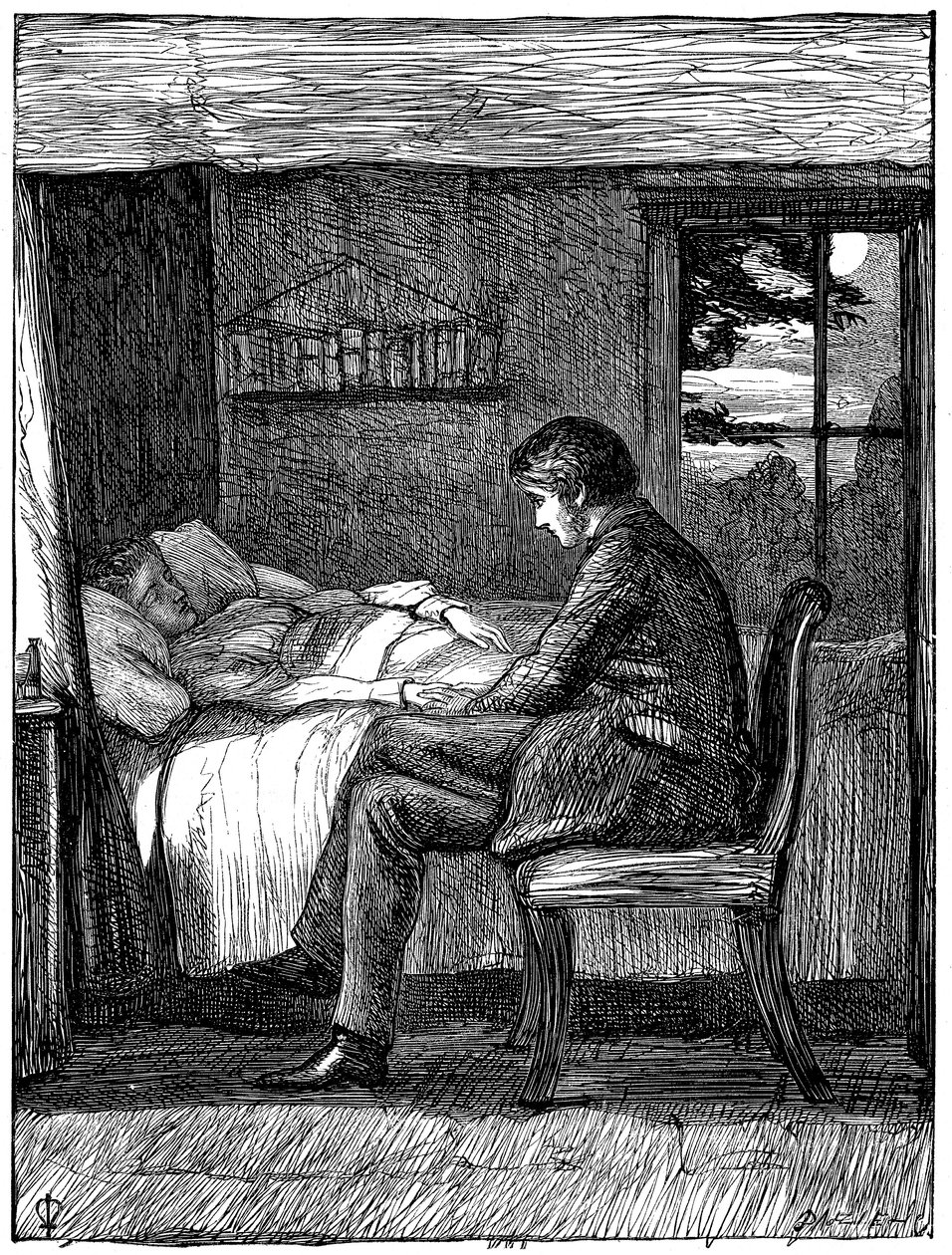 Illustration for the poem Last Words by Owen Meredith, 1860 by John Everett Millais