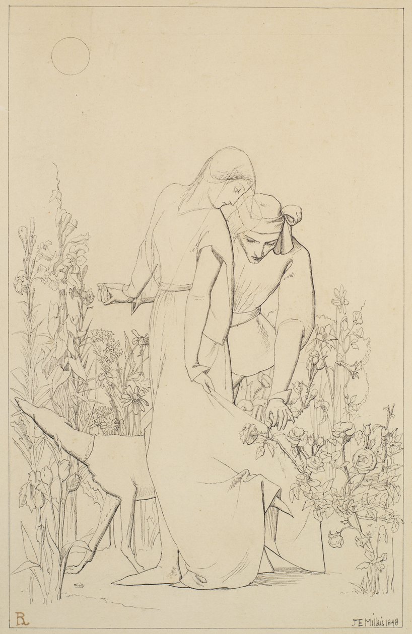 Lovers by a Rosebush, 1848 by John Everett Millais